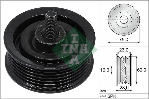 Deflection/Guide Pulley, V-ribbed belt